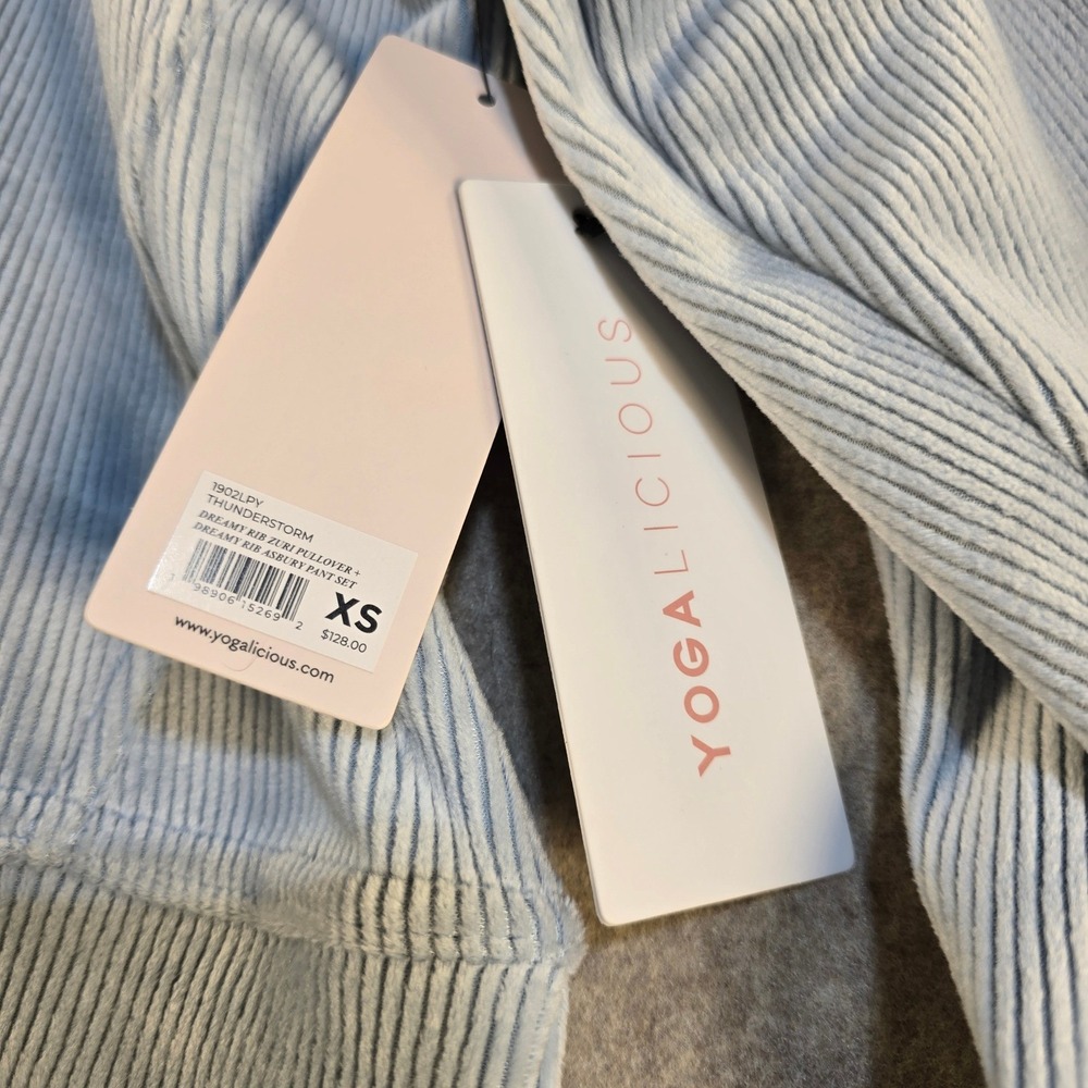 Yogalicious Dreamy Rib Zuri Pullover Thunderstorm Blue XS 1902LPY New - Picture 3 of 5